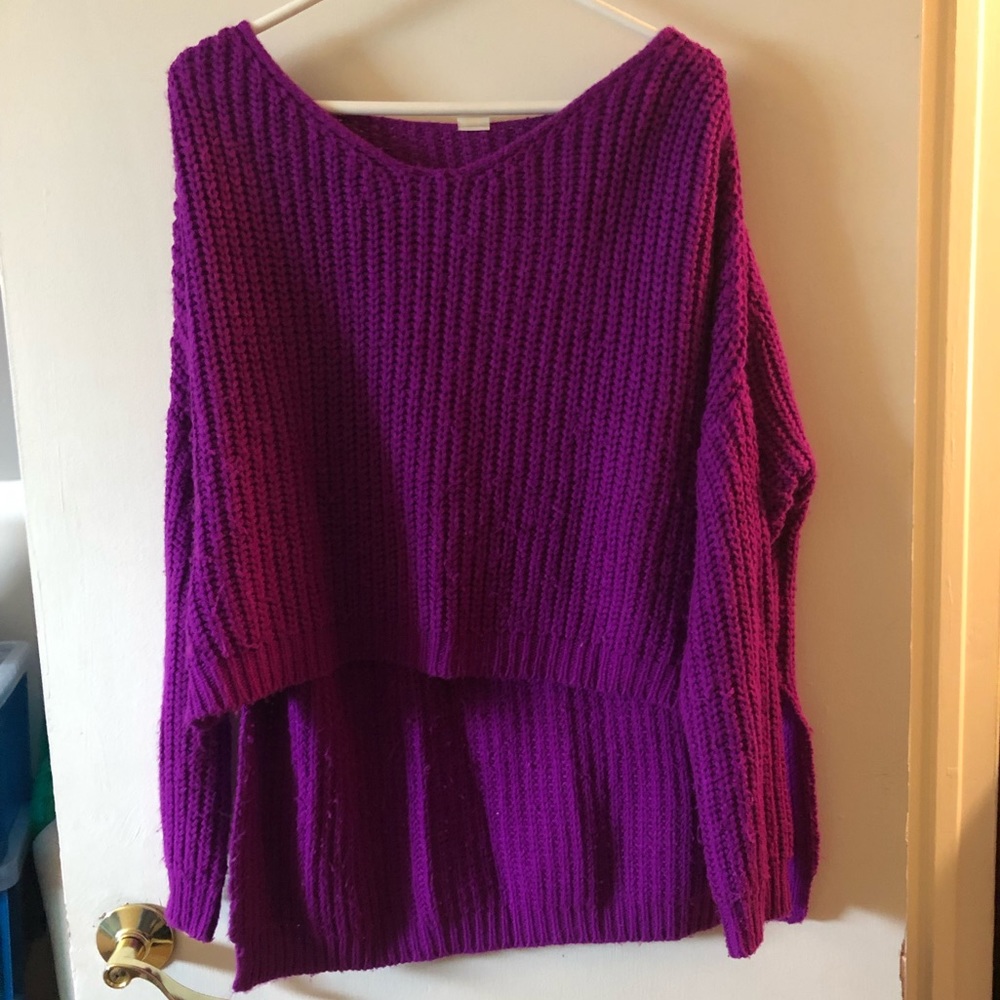 Nasty Gal Oversized Magenta Sweater S/M